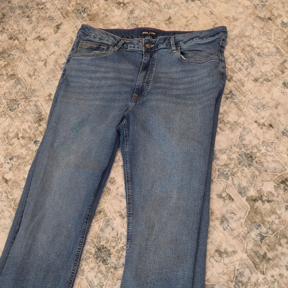 Nautica Jeans Co Womens Size 16 Medium Wash Straight Leg Denim Blue Pants - Picture 4 of 7